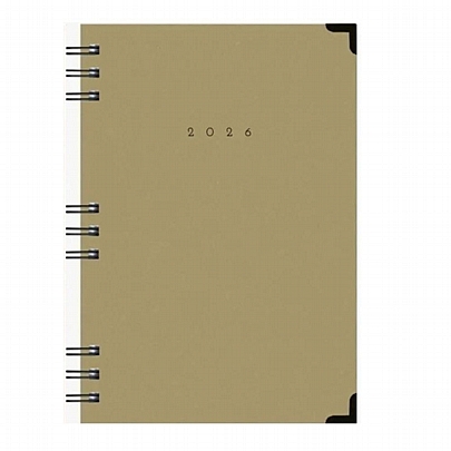 Ημερήσιο Ημερολόγιο Spiral Cotton 2026 - Kraft (17x25) - AdBook