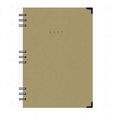 Ημερήσιο Ημερολόγιο Spiral Cotton 2027 - Kraft (17x25) - AdBook