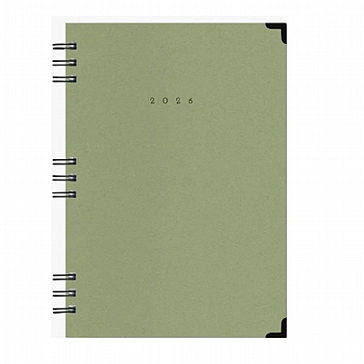Ημερήσιο Ημερολόγιο Spiral Cotton 2026 - Olive (17x25) - AdBook