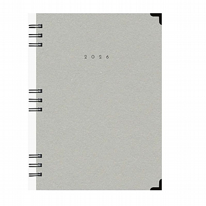 Ημερήσιο Ημερολόγιο Spiral Cotton 2026 - Grey (17x25) - AdBook