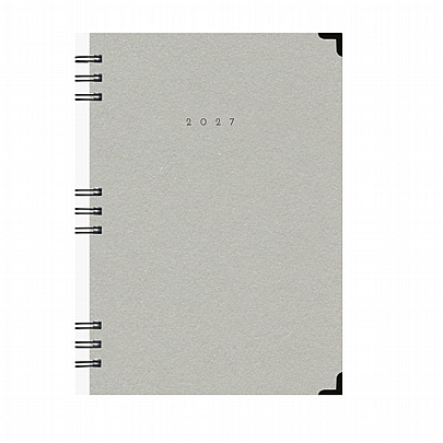 Ημερήσιο Ημερολόγιο Spiral Cotton 2027 - Grey (17x25) - AdBook