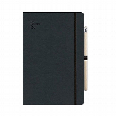 Εβδομαδιαίο Ημερολόγιο με λάστιχο Handy 2026 - Black (13x21) - AdBook