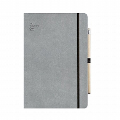 Εβδομαδιαίο Ημερολόγιο με λάστιχο Handy 2026 - Grey (13x21) - AdBook