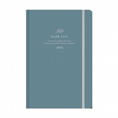 Εβδομαδιαίο Ημερολόγιο με λάστιχο Slow Life 2026 - Cadet Blue (17x25) - AdBook