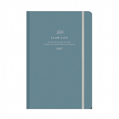 Εβδομαδιαίο Ημερολόγιο με λάστιχο Slow Life 2027 - Cadet Blue (17x25) - AdBook