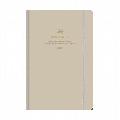 Εβδομαδιαίο Ημερολόγιο με λάστιχο Slow Life 2026 - Vanilla (17x25) - AdBook