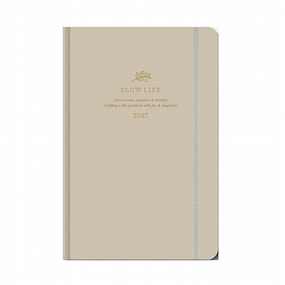 Εβδομαδιαίο Ημερολόγιο με λάστιχο Slow Life 2027 - Vanilla (17x25) - AdBook