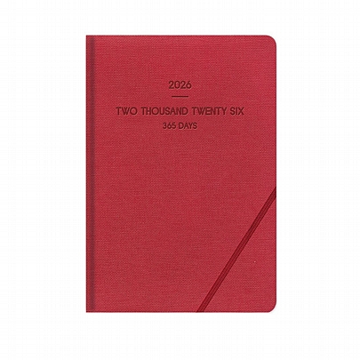 Ημερήσιο Ημερολόγιο με λάστιχο Lieve 2026 - Red (14x21) - AdBook