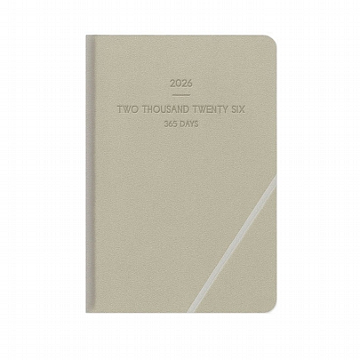 Ημερήσιο Ημερολόγιο με λάστιχο Lieve 2026 - Beige (14x21) - AdBook