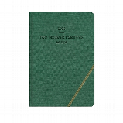 Ημερήσιο Ημερολόγιο με λάστιχο Lieve 2026 - Green (14x21) - AdBook
