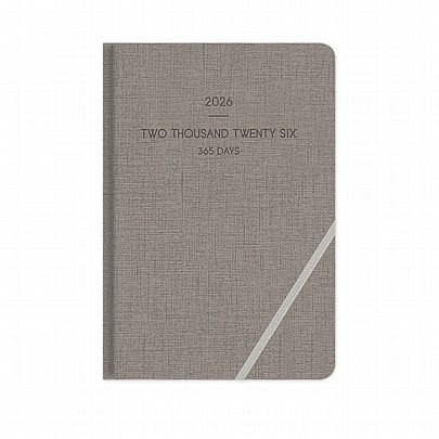 Ημερήσιο Ημερολόγιο με λάστιχο Lieve 2026 - Grey (14x21) - AdBook