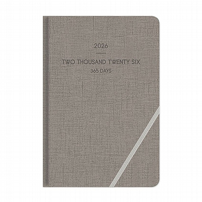 Ημερήσιο Ημερολόγιο με λάστιχο Lieve 2026 - Grey (17x25) - AdBook