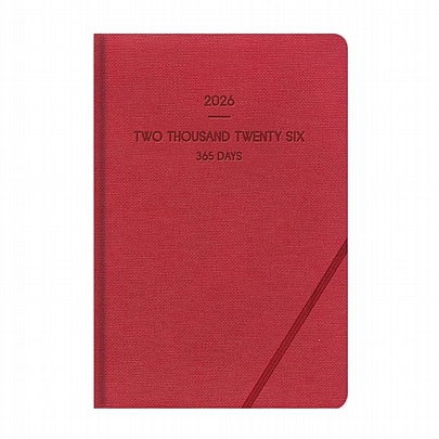 Ημερήσιο Ημερολόγιο με λάστιχο Lieve 2026 - Red (17x25) - AdBook