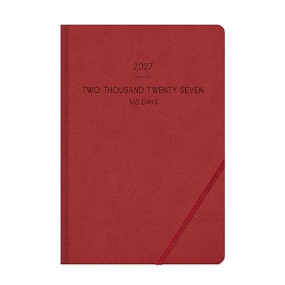 Ημερήσιο Ημερολόγιο με λάστιχο Lieve 2027 - Red (17x25) - AdBook