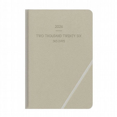 Ημερήσιο Ημερολόγιο με λάστιχο Lieve 2026 - Beige (17x25) - AdBook