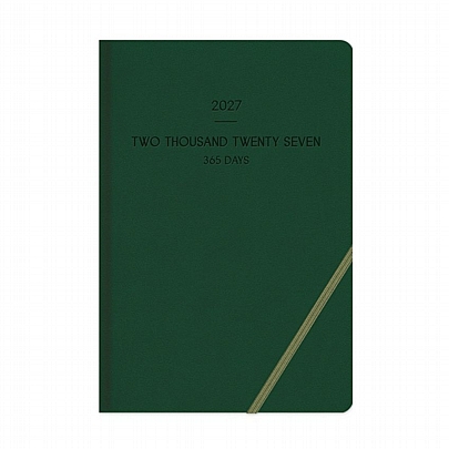 Ημερήσιο Ημερολόγιο με λάστιχο Lieve 2027 - Green (17x25) - AdBook