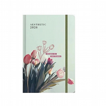 Ημερήσιο Ημερολόγιο με λάστιχο Aesthetic 2026 - Whisper to the Flower (9x13) - AdBook Ημερήσιο Ημερολόγιο με λάστιχο Aesthetic 2026 - Whisper to the Flower (9x13) - AdBook