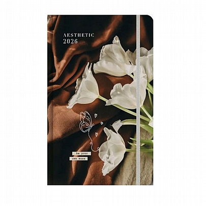 Εβδομαδιαίο Ημερολόγιο με λάστιχο Aesthetic 2026 - Butterfly (17x25) - AdBook