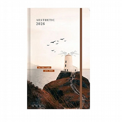 Εβδομαδιαίο Ημερολόγιο με λάστιχο Aesthetic 2026 - Lighthouse (17x25) - AdBook