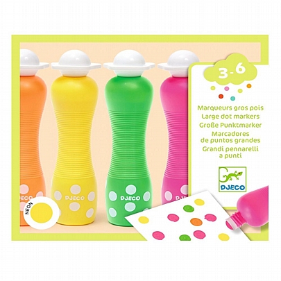 Μαρκαδόροι με Αφρώδη Μύτη - Neon Χρώματα - Djeco