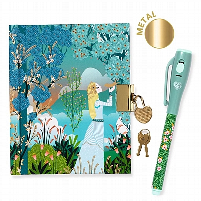 Μυστικό Σημειωματάριο ριγέ με κλειδαριά & Μαγικό Στυλό - Charlotte (10x10) - Djeco Μυστικό Σημειωματάριο ριγέ με κλειδαριά & Μαγικό Στυλό - Charlotte (10x10) - Djeco