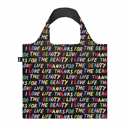 Αδιάβροχη Τσάντα από Ανακυκλωμένα Υλικά - Love Life Black - Loqi