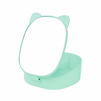 Αναδιπλούμενος Καθρέπτης Make Up & Κοσμηματοθήκη - Pastel Green - iTotal