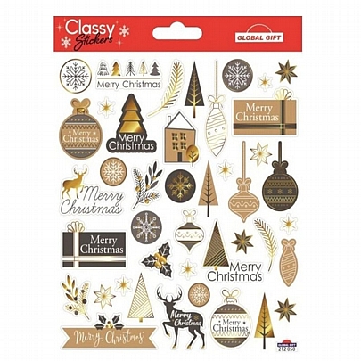 Χριστουγεννιάτικα Αυτοκόλλητα - Classy Stickers (40τμχ.) - Global Gift