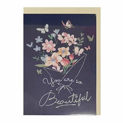 Ευχετήρια κάρτα με Φάκελο - You are so Beautiful (Λουλούδια/12x17) - Marpimar