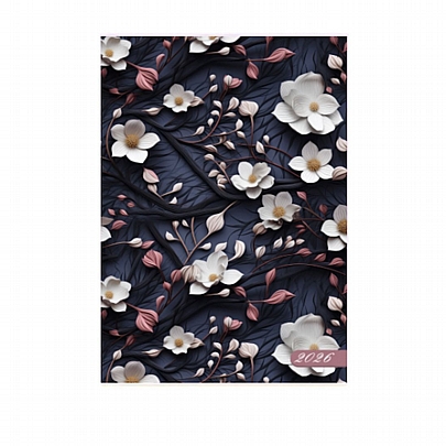 Ημερήσιο Ημερολόγιο Design 2026 - White Blossom (14x21) - Maniakas