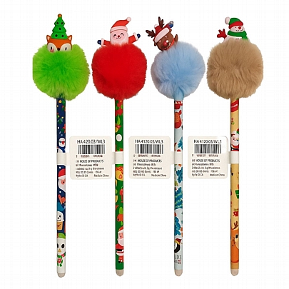 Στύλο που σβήνει Christmas pom-pom - Μπλε (0.5mm) - Happy Color