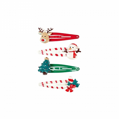 Τσιμπιδάκια Μαλλιών Christmas Justina (4τμχ.) - Souza