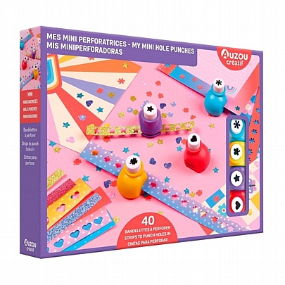 Διακοσμώ Κάρτες με τα Mini Περφορατέρ & Πολύχρωμες Λωρίδες - Auzou