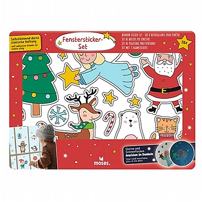 Διακοσμητικά Αυτοκόλλητα που Φωσφορίζουν για Τζάμια - Christmas - Moses