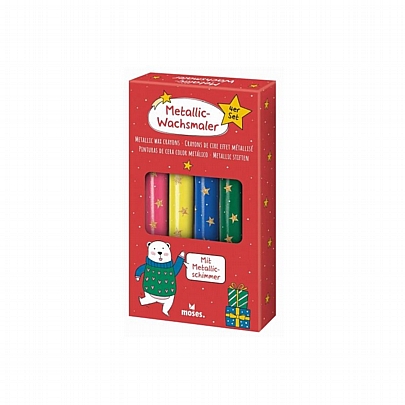 Κηρομπογιές Mettalic - Christmas Bear (4τμχ.) - Moses