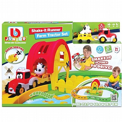Shake it Runner Farm Tractor: Παιδική πίστα με δύο αυτοκινητάκια - Bburago Shake it Runner Farm Tractor: Παιδική πίστα με δύο αυτοκινητάκια - Bburago