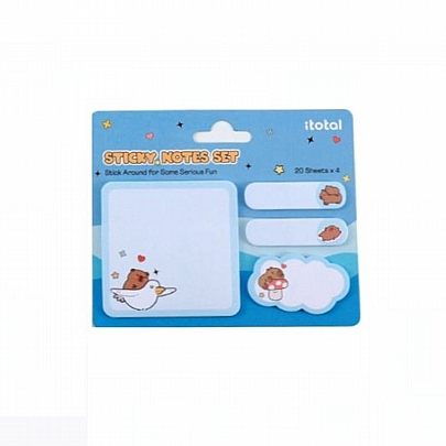 Σετ Αυτοκόλλητων σελιδοδεικτών & Sticky Note - Capybara Blue - iTotal