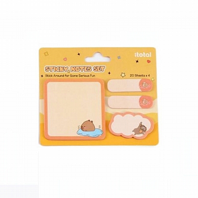 Σετ Αυτοκόλλητων σελιδοδεικτών & Sticky Note - Capybara Orange - itotal