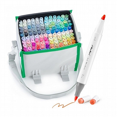 Art Markers: Σετ Μαρκαδόρων Honolulu Alcohol - Brush & Chisel (120 χρωμάτων+1 Blender) - Ohuhu