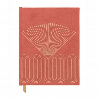 Σημειωματάριο Suede Ριγέ με Σκληρό Εξώφυλλο & Τσέπη - Rays (15x20) - Designworks Ink