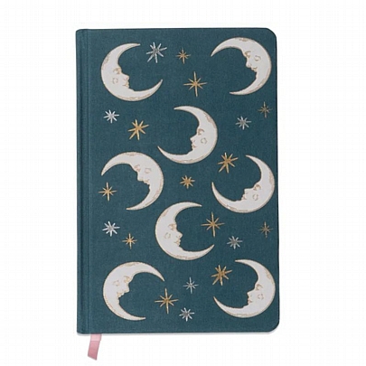 Σημειωματάριο Ριγέ με Σκληρό Εξώφυλλο - Teal Moon (13x21) - Designworks Ink