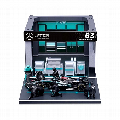 F1 Pit Stop Mercedes-AMG 1/43: F1W15 (George Russel) - Bburago