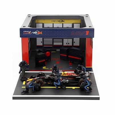 F1 Pit Stop Oracle Red Bull 1/43: Rb20 (Max Verstappen) - Bburago