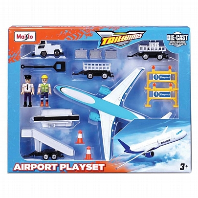 Σετ Οχημάτων Αεροδρομίου - Γαλάζιο - Maisto