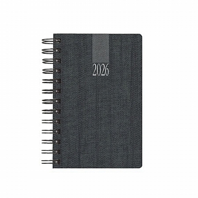 Ημερήσιο Ημερολόγιο Σπιράλ Kashmir Wire 2026 - Μαύρο (11x16.5) - Theofylaktos
