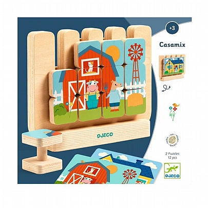 Ξύλινο Παιχνίδι Παρατήρησης Σχημάτων & Χρωμάτων - Σπίτι - Djeco