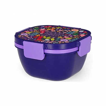 Φαγητοδοχείο Πλαστικό με Πιρούνι - Flowers (1700ml) - Legami Φαγητοδοχείο Πλαστικό με Πιρούνι - Flowers (1700ml) - Legami