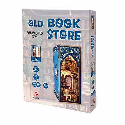 Ξύλινο Παζλ 3D Booknook - Old Book Store (223κ.) - Mathv