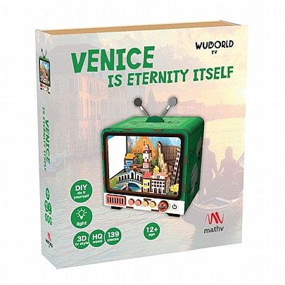 Ξύλινο Παζλ 3D Vintage TV - Venice Is Eternity Itself (139κ.) - Mathv