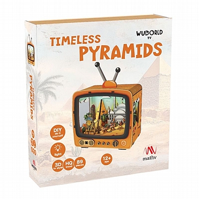 Ξύλινο Παζλ 3D Vintage TV - Timeless Pyramids (89κ.) - Mathv